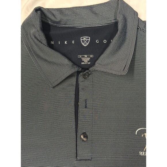 Nike Golf Dri-FIT UV Polo Shirt XL Gray Striped Renditions Logo Men's Performanc - Picture 10 of 12